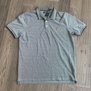 Jack & Jones | NWT Heather Gray and Green Polo with Contrast Stripe Collar XL